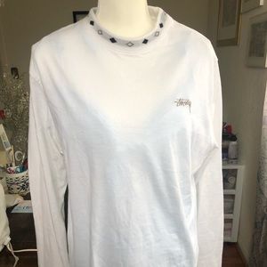 Stussy White Long Sleeve T